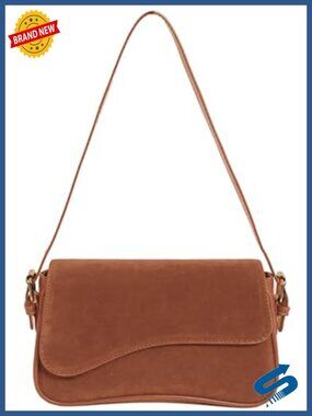 Suede Shoulder Bag Crossbody Purse with Removable Strap Vintage Handbag
